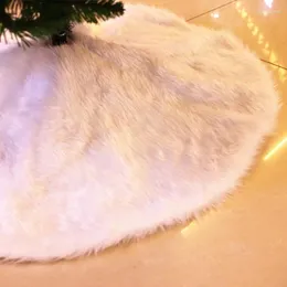 Decorações de Natal 30,7 polegadas saia de árvore branca Luxo ornamentos de peles de peles de luxo para decoração