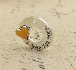 100 PCSlot Antique silverquot I love you more quot inspiration charm pendant DIY jewelry supply30mm5749322