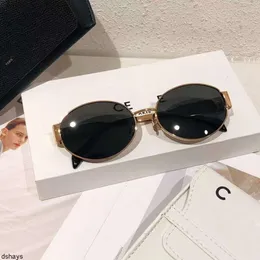 Дизайнерские ретро -овальные солнцезащитные очки для женщин мужские