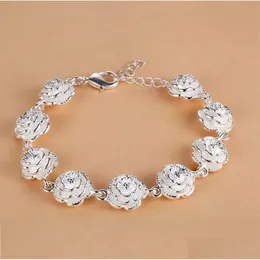 سلسلة الساحرة 925 Sterling Sier Rose سوار مناسبة للحفلات الجميلة للأزياء وملحقات الزفاف الرائعة DH9DL