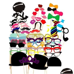 Altre forniture per feste di eventi 10-58pcs Decorazione divertente POOT PROPS PROPPITÀ DI MUSTACHE MASCHI MASCHI MASCHI