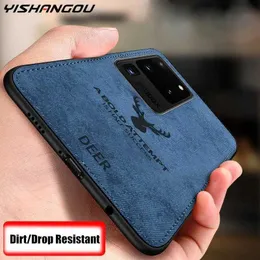 Mobiltelefonfodral Samsung Galaxy S23 Fe Ultra Plus A52 A54 A34 5G S21 S22 S23 Ultra Shock-Absorbing Soft tyg Deer Skin Fundas J240426