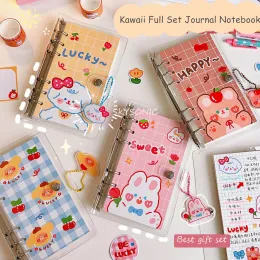 Ryggsäck skysonic kawaii a6 journal anteckningsbok gåva full uppsättning 100 ark påfyllning papper mejeri 6 i 1 agenda björn planerare skola brevpapper