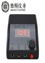 إخراج مزدوج مزدوج الأسود الصب الأسود LCD Digital Tattoo Power Supply for Machine Motor Pen Work Liner and Shader 6889918
