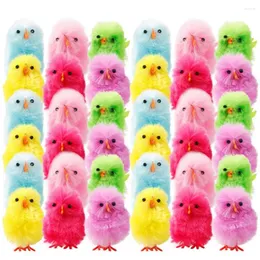 Party Decoration 36Pcs Chick Cute Easter Figurine Simulation DIY Miniature Multicolor Chicks Garden Ornament