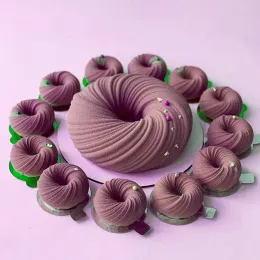 Schimmelpilze Meibum Spiral Donut Französisch Dessert Silikon Kuchenform hausgemachte Party Schokolade Mousse Gebäck Schimmel Dekorationskellen Backwerkzeuge
