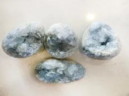 Gåva naturlig celestite geode ägg figur drusy kluster crystal jade kvarts mineralprov semester party hem dekoration1192814