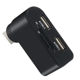 2024 고속 USB 2.0 허브 스플리터 전원 인터페이스 SD TF 카드 리더 용 에어 컴퓨터 노트북 액세서리 USB Hubusb Hub와 SD TF 리더