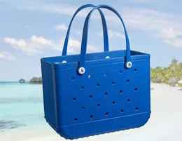 Aufbewahrungstaschen große Gummi -Strandbeutel wasserdichte sandfeste Outdoor EVA Tragbare Reisetaschen Waschbares Einkaufstasche für Strandsportmarkt P230510 Hollow Out Bag 657