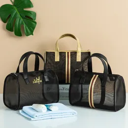 Korean Style Portable Storage Bag Large Capacity Bath Bag Mesh Swimming Beach Bag Portable Travel Toiletry Bag