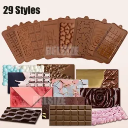Moulds Chocolate Bar Silicone Mold For Baking Pastry Mold Bubble Hearts Waffles Chocolate Baking Mould Candy Bar Cake Accessories