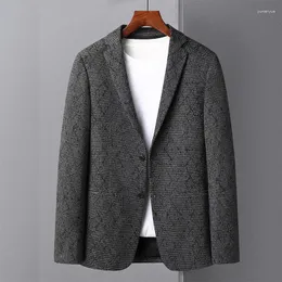 Herrenanzüge schlucken gird grau männlich Blazer Luxus Herbst und Winter Single Breaaauzd Prom Blazer Männer schlanker fit elastischer Mann 4xl