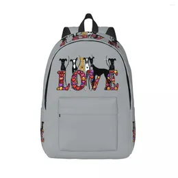 Backpack Customized Love Hounds Canvas Women Men Basic Bookbag For School College Greyhound Whippet Sighthound Dog Bags
