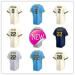 Milwaukee Custom Brewers Baseball Jerseys Blake Perkins DL Hall Bryan Hudson Jakob Junis 29 Trevor Megill 55 Hoby Milner 31 Joel Payamps