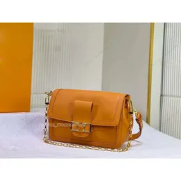 Luxurys Lady Luxurys 2024 Spring Summer Designer Shoulder Dauphine Womens Bag Crossbody 핸드백 Real Leather Orange Handbags 25050 패션 지갑 3A 고품질