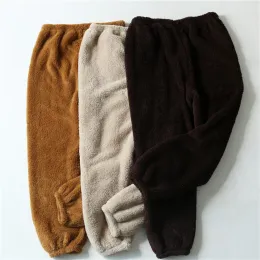 스웨트 팬츠 새로운 겨울 플란넬 남성 수면 바닥 두껍게 따뜻한 스웨트 팬츠 남성 잠옷 바지 안락