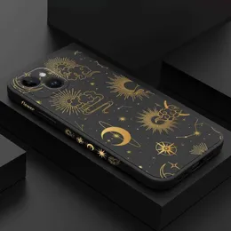 Case di telefonia cellulare Golden Starry Sky Phone Custodia adatta per iPhone 14 13 11 X XS XS SE2 SE2020 8 7 6 6S Plus Pro Max Mini Silicone Cover J240426