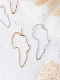 أقراط ثريا Dangle 2022 Trend Africa Map حلق المعدن قطرة هندسية مينا مبالغ فيها