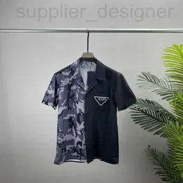 Męskie koszule designer 2022 wiosna i lato nowe kolorowe blokowanie listu na klatce piersiowej drukowanie męskiego garnituru zwykłego kołnierza krótkiego rękawu wszechstronna 1q3p
