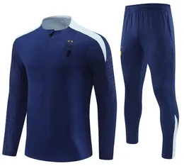 2024 Тревожные костюмы Half Pull Training Suit Men Kids Kit 2025 Футбольная спортивная одежда набор толстовки с толчком