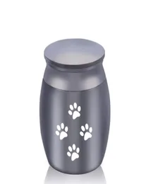 30 x 40mm Pets Dog Cat Paw Cremation Ashes Urn Aluminum alloy Urns Keepsake Casket Columbarium Mini Storage Tank Pets Memorials1247886