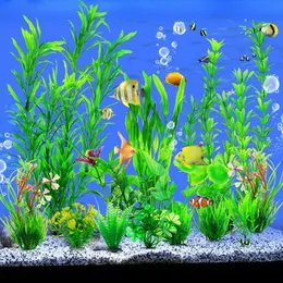 Mayitr 17-Inch Plastic Aquarium Plant - Green Artificial Water Plant With Stone Base, Fish Tank Decoration For Freshwater & Saltwater - View #6