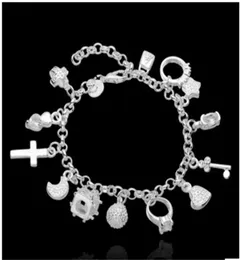 Недавно прибытие модные женские чары браслет серебряной серебряный браслет с серебряной цепью ювелирные изделия 1128 Q25968593
