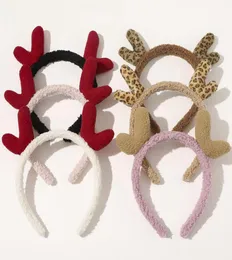 Christmas Headband Plush Elk Antlers Hair Hoops Woman Girl Hairband Xmas Party Headwear Tools Hair Accessories 6 Colors DW59406711402