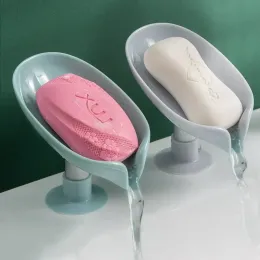 Teste 1 pcs Scolle di scarico a forma di foglia Scatola saponetta asciugatura per asciugatura per asciugatura per doccia Contenitore Cucina Accessori per il bagno
