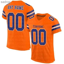 Мужские футболки Orange Series Custom Mens Football Jersey с короткими рукавами