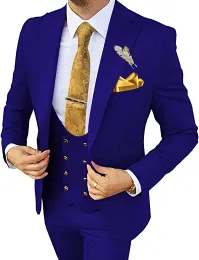 Jackor Kläder för brudgummen 2022 Ny ankomstdräkt Homme Mariage 3 stycken Groom Tuxedos Men Suit Set (Jacka+Vest+Pants)