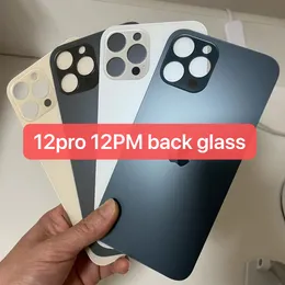 OEM Quality Big Hole Back Glass Housings for iPhone 12 Pro Max 12 12mini 12pro 12pro 12pro 12pro 12pro 12proバッテリーリアカバーハウジング付きステッカー