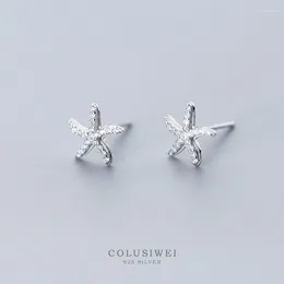 Orecchini per borchie Colusiwei Fashion Genuine 925 Sterling Silver Cute Starfish for Women Luminious Cz Wedding Jewelry