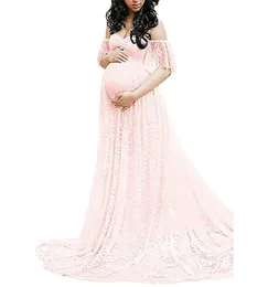 European and American Womens Clothing Lace Maternity Trailing Short Sleeve Long Dress Pography Flying Sleeves Dress 8919 plus 9478689