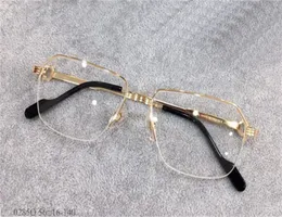 眼鏡フレームの販売18K不規則なハルフレームゴールドプレート超軽量男性ビジネススタイルグラス最高品質0285O8240528
