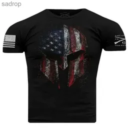 T-shirts masculina Crademia Americana Crânio 3D harajuku impressão bonita retro de sabor de moda de moda rua masculino de pescoço curto camiseta de manga curta