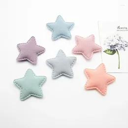 パーティーデコレーション30pcs/lot 4.8cm clothプレス5つの尖った星生地の子供用ヘアピン衣類グローブバッグシューズアクセサリーパッケージdiy