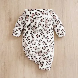 Rompers Winter Leopard طباعة ملابس الربيع فانيل طفل و Girl Clothing Cartoon 0-18 شهر