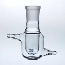 24/29シングルマウス反応ボトル二重層ガラスフラスコ厚い壁25ml 50ml 100ml実験用ガラス製品