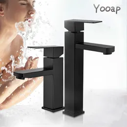 Bathroom Sink Faucets Yooap Matte Black Square Basin Faucet Washbasin Mixer Tap Single Handle Torneira Da Bacia