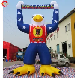 Atividades ao ar livre 10mh (33 pés) Com modelo gigante de águia gigante pássaro falcão inflável com banner de logotipo para publicidade ao ar livre