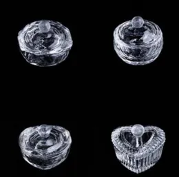 Nail Art Crystal Glass Dappen Dish Bowl Cup with lid Liquid Glitter Powder Caviar Nail Tools7132559