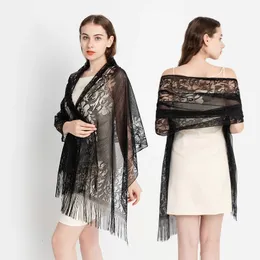 محاكاة الحرير الصلبة لحية الدانتيل شال بالجملة أزياء الأنيقة متعددة اللباس الأوشحة 240417