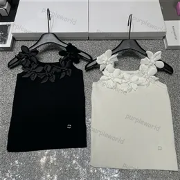 Serbatoi di design Top Summer Women Cotone Flower Cotone Knitting Fashion Sleeveless Classic Camis