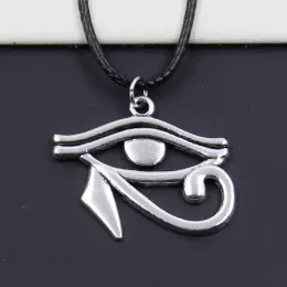 Necklaces Fashion Ancient Egypt Eye Of Horus Tibetan Pendant Necklace Choker Charm Black Leather Cord Factory Price Handmade Gift