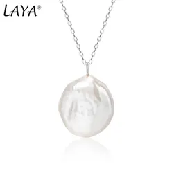 Laya 925 Sterling Silver Pendant Necklace for Women Contracted Fashion Natural Baroque Pearl Party Wedding Luxury Jewelry 2022 TRE9533782