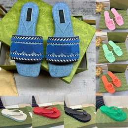 Slipisti designer 24SS, Slide di lettere di gomma in gomma in gamba da donna, sandali floreali da ricamo