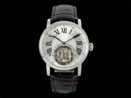 2024 RMS Factory Mens Uhren Durchmesser 40 mm 316L Stahlkoffer Saphirkristall Clear Watch Back Lederband