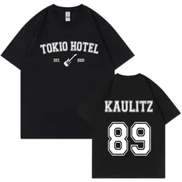 メンズTシャツ2024ロックバンドトキオホテルカウリッツメンズTシャツファッション純粋な快適なTシャツ短袖Tシャツヒップホップパンク服メンズトップJ240426