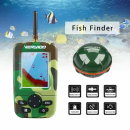 Zubehör tragbare Sonar LCD Wireless Fish Finder Fischerei Köder Echo Sounder Fishing Finder Fischfinder -Werkzeuge Outdoor Fischzubehör suchen